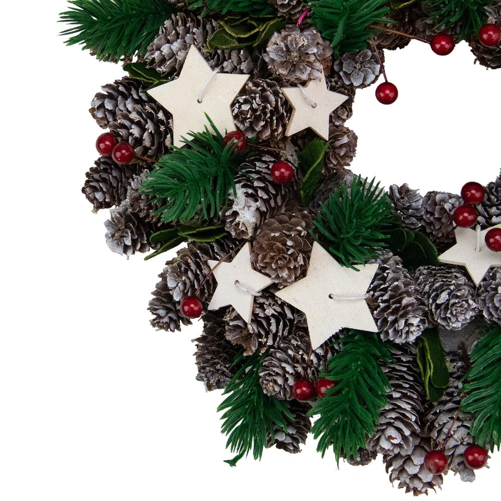 Pine Cone and Berries with Stars Artificial Christmas Wreath  10-Inch  Unlit. Picture 3