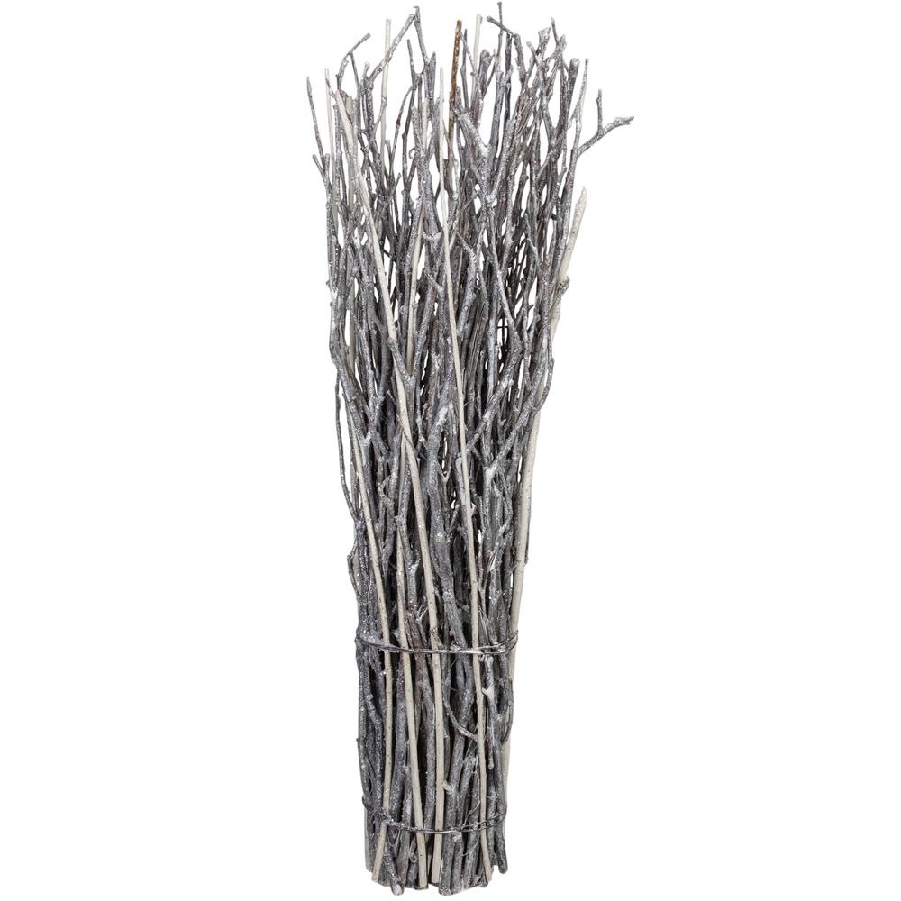 20" Gray and White Natural Twig Bundle Christmas Decoration. Picture 1