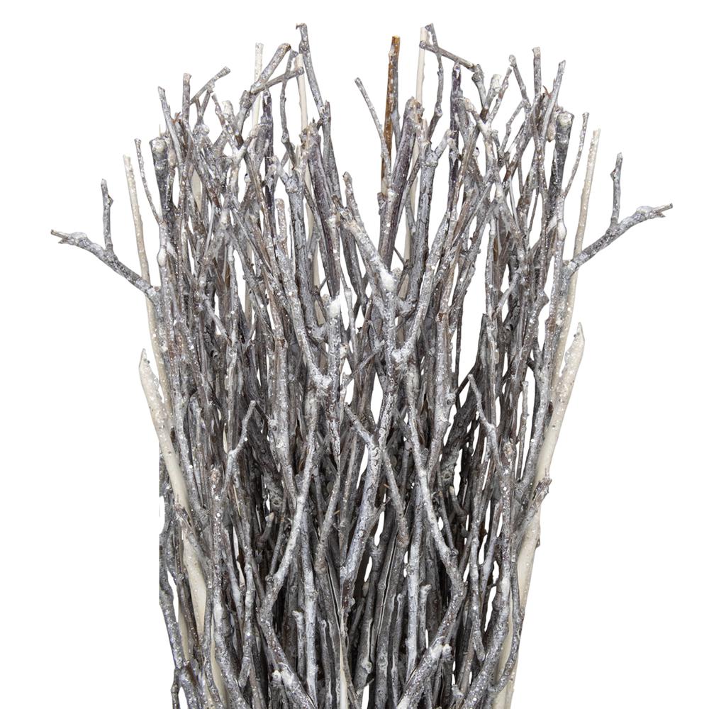 20" Gray and White Natural Twig Bundle Christmas Decoration. Picture 3