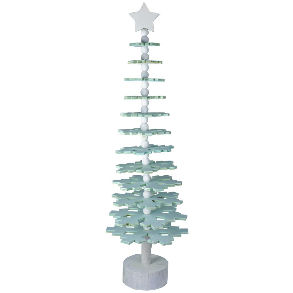 23" Blue Snowflake Cutout Christmas Tree With a Star Table Top Decor. Picture 1