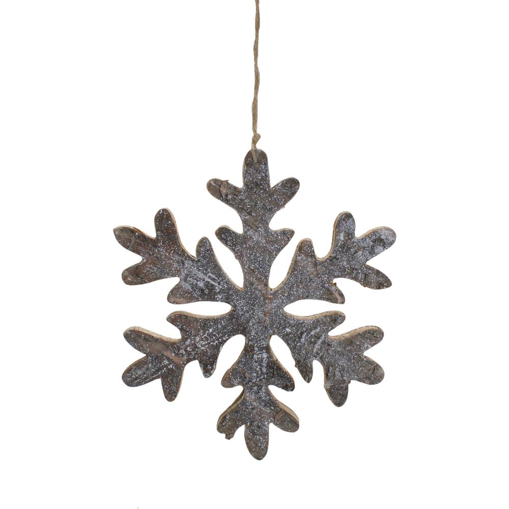 10" Metallic Silver and Gold Wooden Snowflake Christmas Wall Decor. Picture 1
