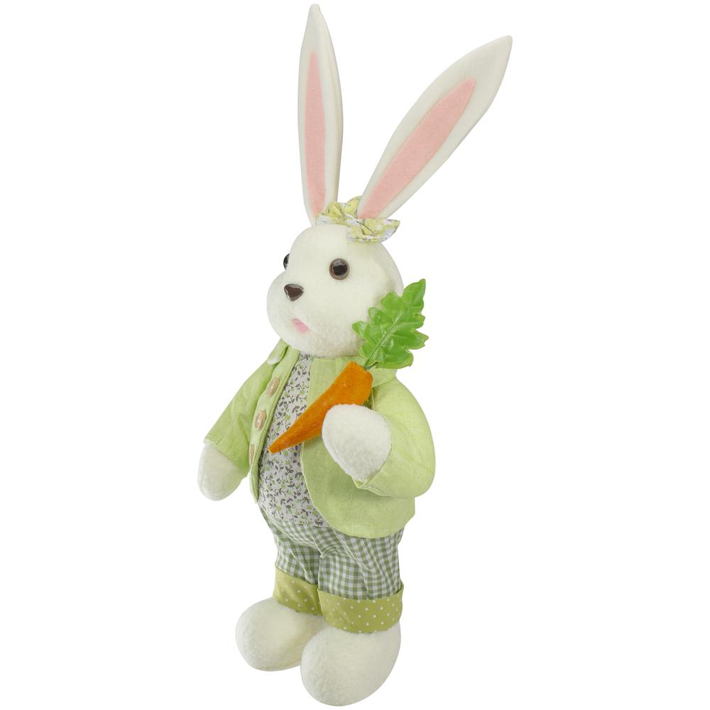 20" White and Green Standing Rabbit Easter Figure. Picture 3