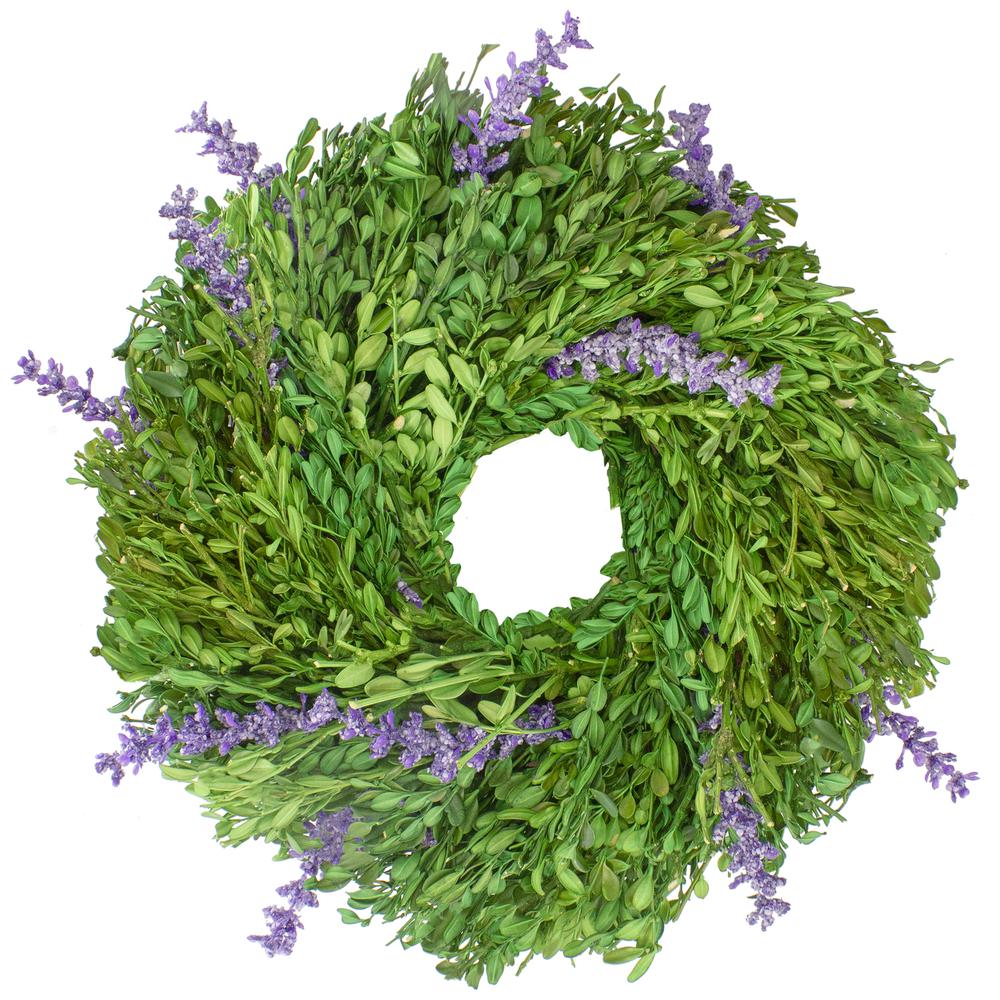 Purple Lavender and Green Foliage Artificial Spring Wreath  11-Inch. Picture 1