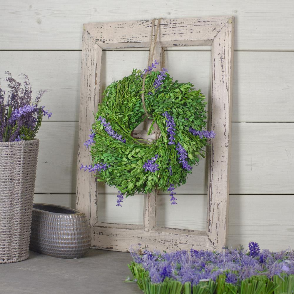 Purple Lavender and Green Foliage Artificial Spring Wreath  11-Inch. Picture 4