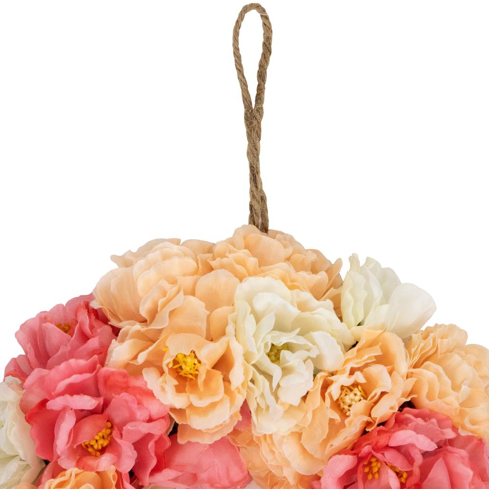 Artificial Peony Spring Floral Wreath - 8" - Pink and White. Picture 2