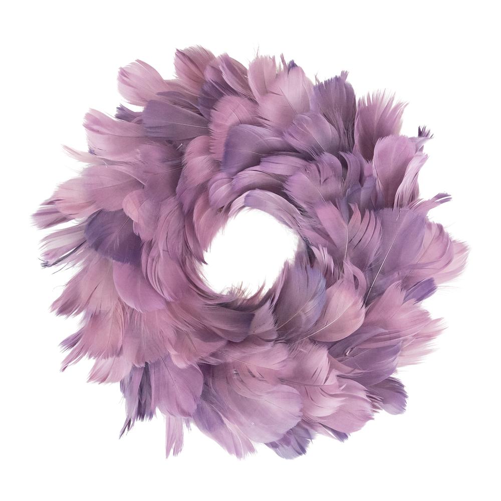 Layered Purple Feather Christmas Wreath  10-Inch  Unlit. Picture 1
