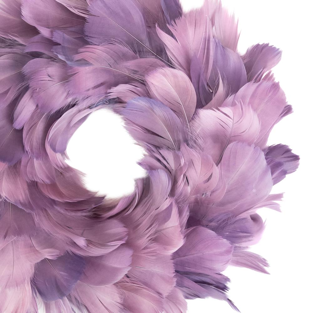 Layered Purple Feather Christmas Wreath  10-Inch  Unlit. Picture 3