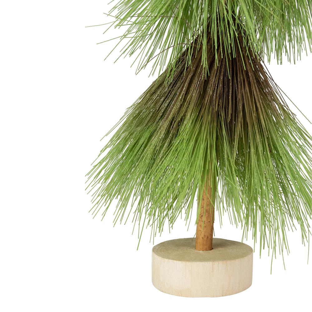 20.5" Green and Brown Pine Needle Tree Christmas Decoration. Picture 3