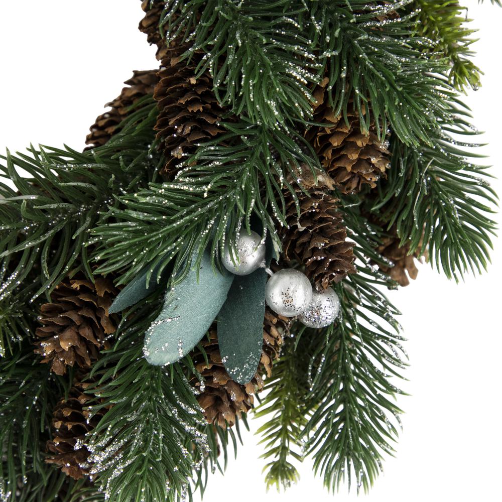 Green Pine  Pinecone with Berries Artificial Christmas Wreath  14"  Unlit. Picture 3
