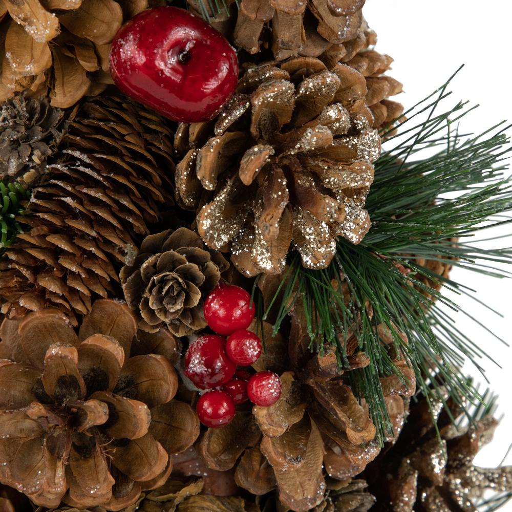 19" Pine Cone and Berries Christmas Tree Tabletop Decoration. Picture 2
