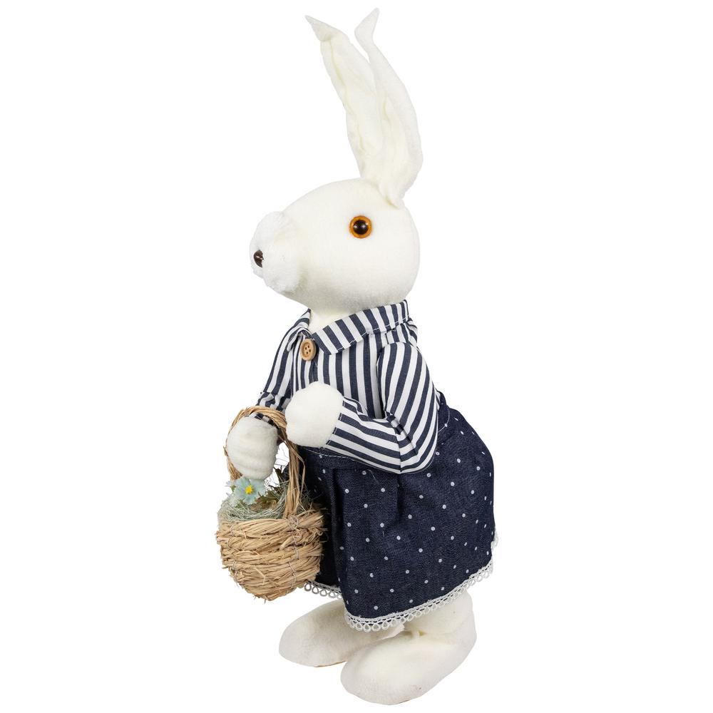 Standing Girl Bunny with Basket Easter Figure - 19" - Navy Blue. Picture 2