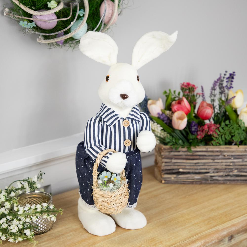 Standing Girl Bunny with Basket Easter Figure - 19" - Navy Blue. Picture 5