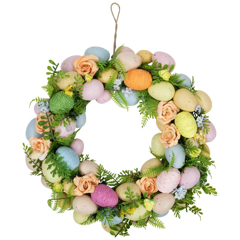 Artificial Floral Easter Egg Spring Wreath - 15". Picture 1