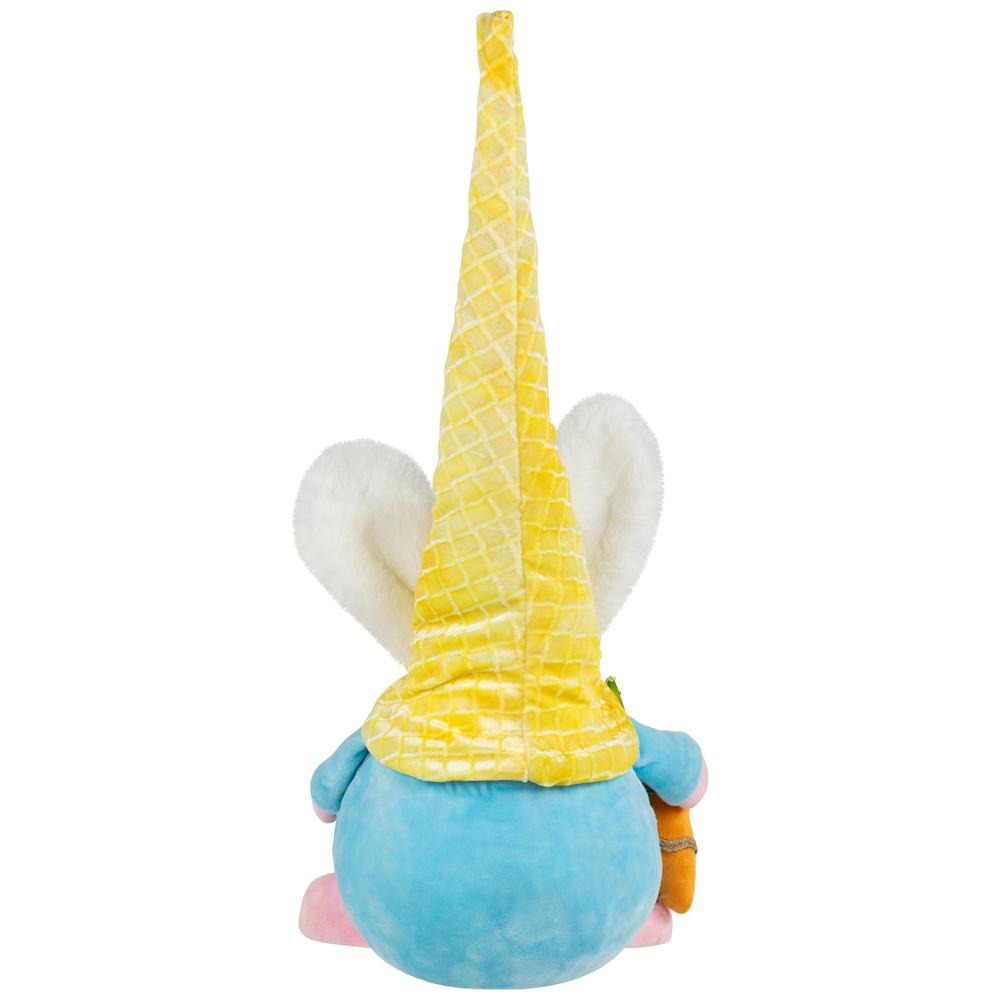 Gnome with Bunny Ears Easter Figure - 18.5" - Yellow and Blue. Picture 4