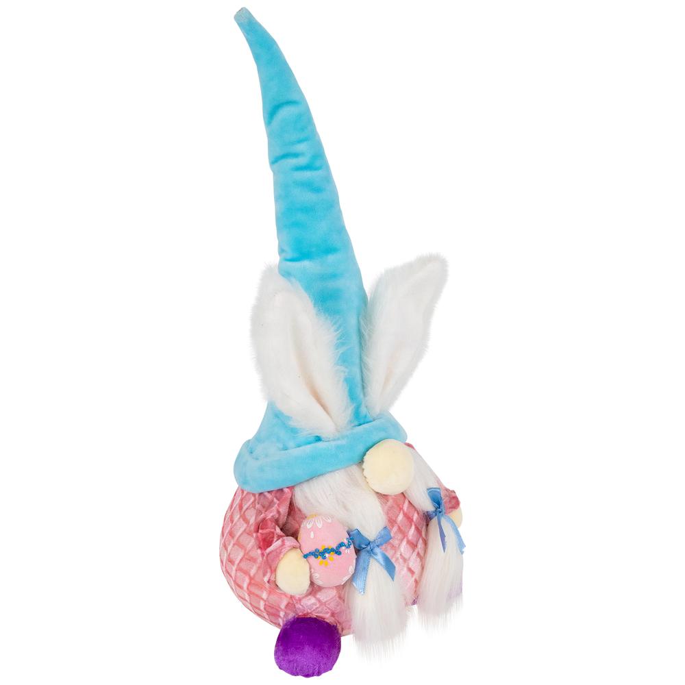 Girl Gnome Girl with Bunny Ears Easter Figure - 18.25" - Blue and Pink. Picture 2