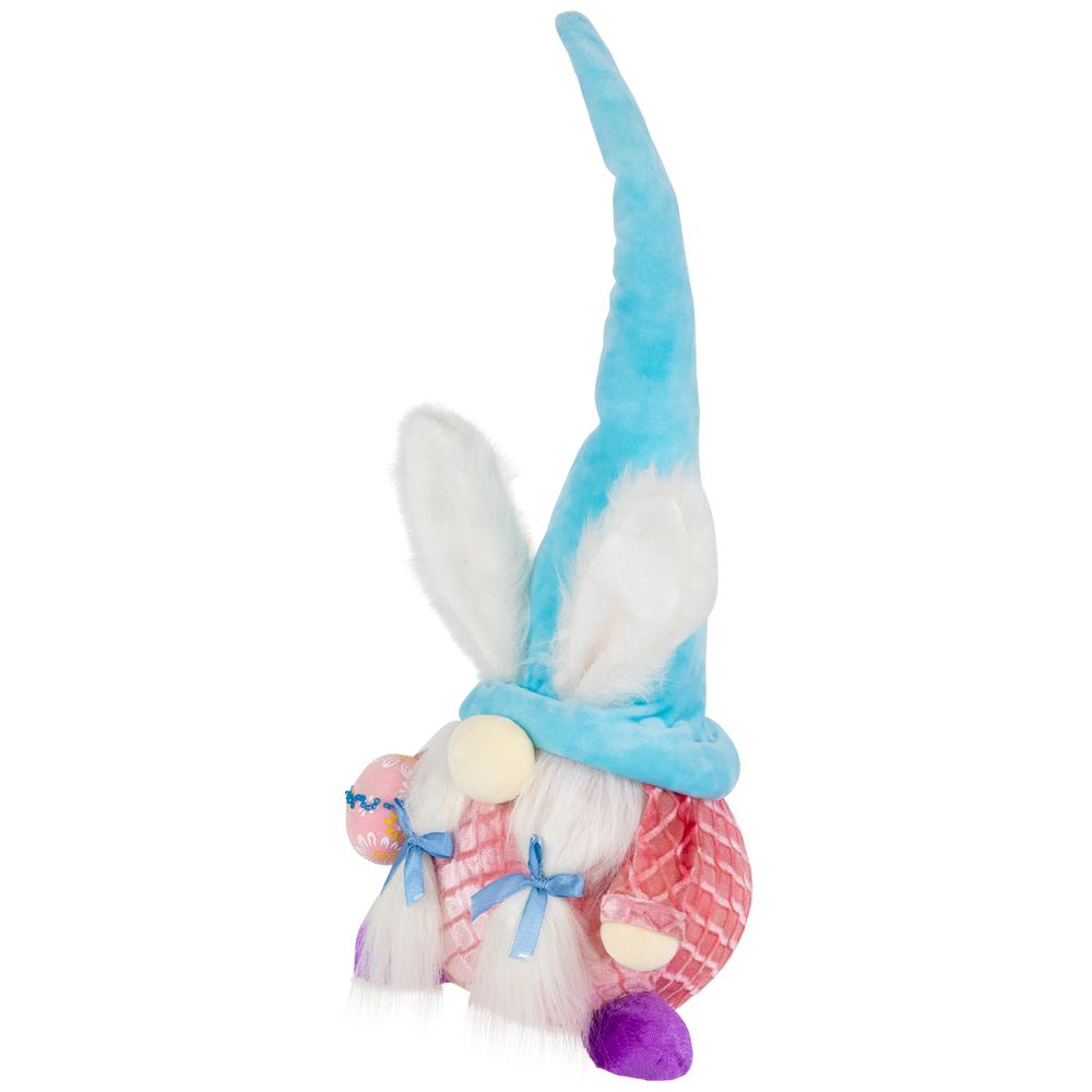 Girl Gnome Girl with Bunny Ears Easter Figure - 18.25" - Blue and Pink. Picture 3