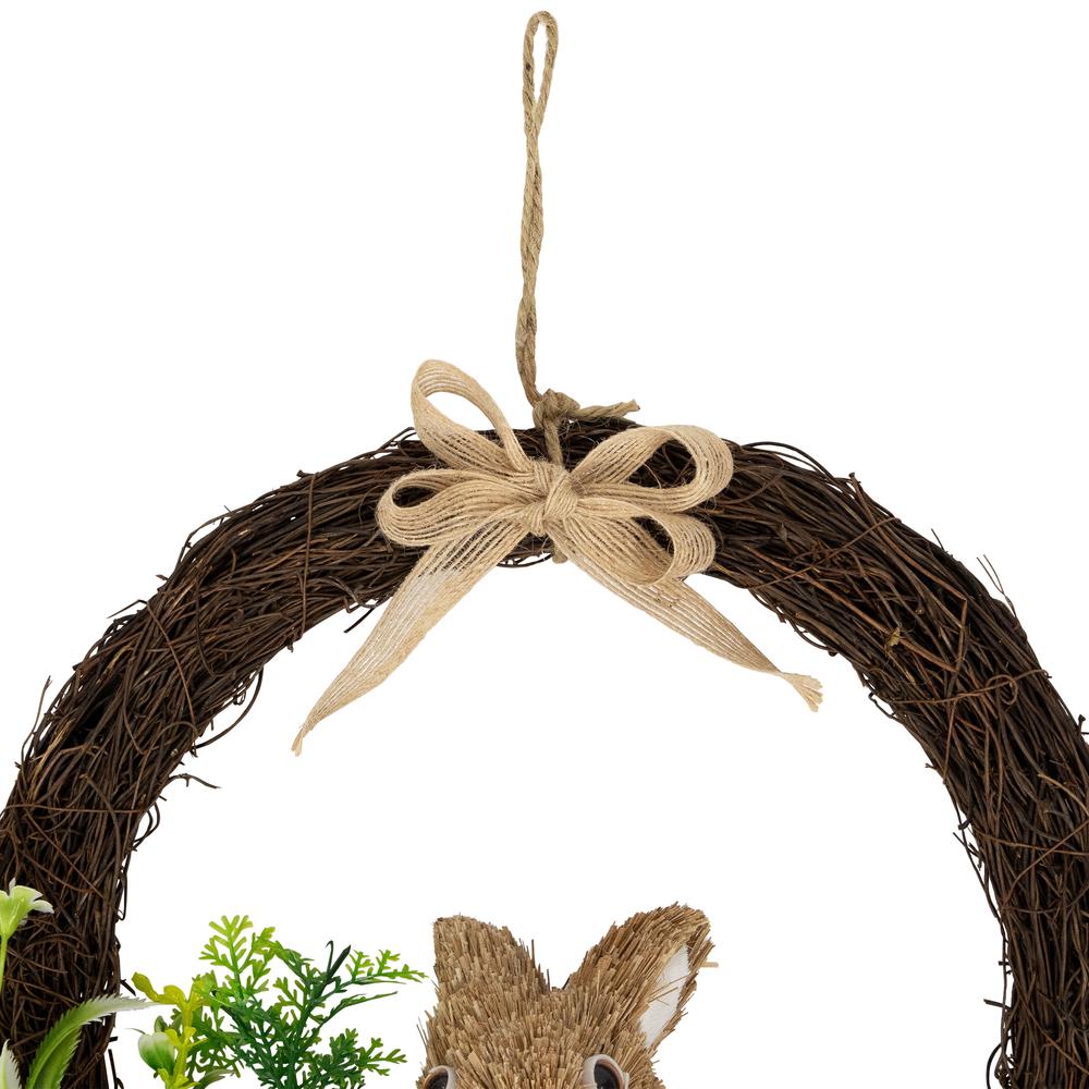 Floral Grapevine Spring Easter Wreath with Rabbit - 12". Picture 2