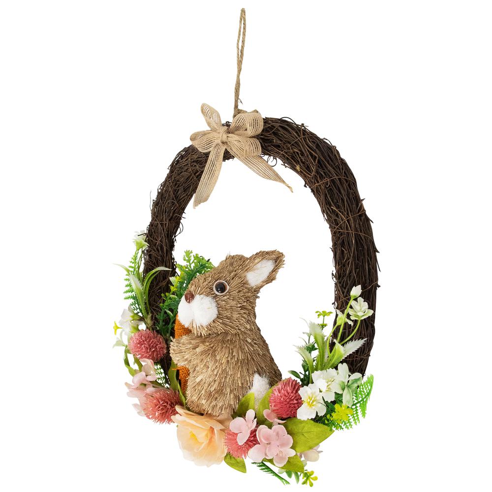 Floral Grapevine Spring Easter Wreath with Rabbit - 12". Picture 4