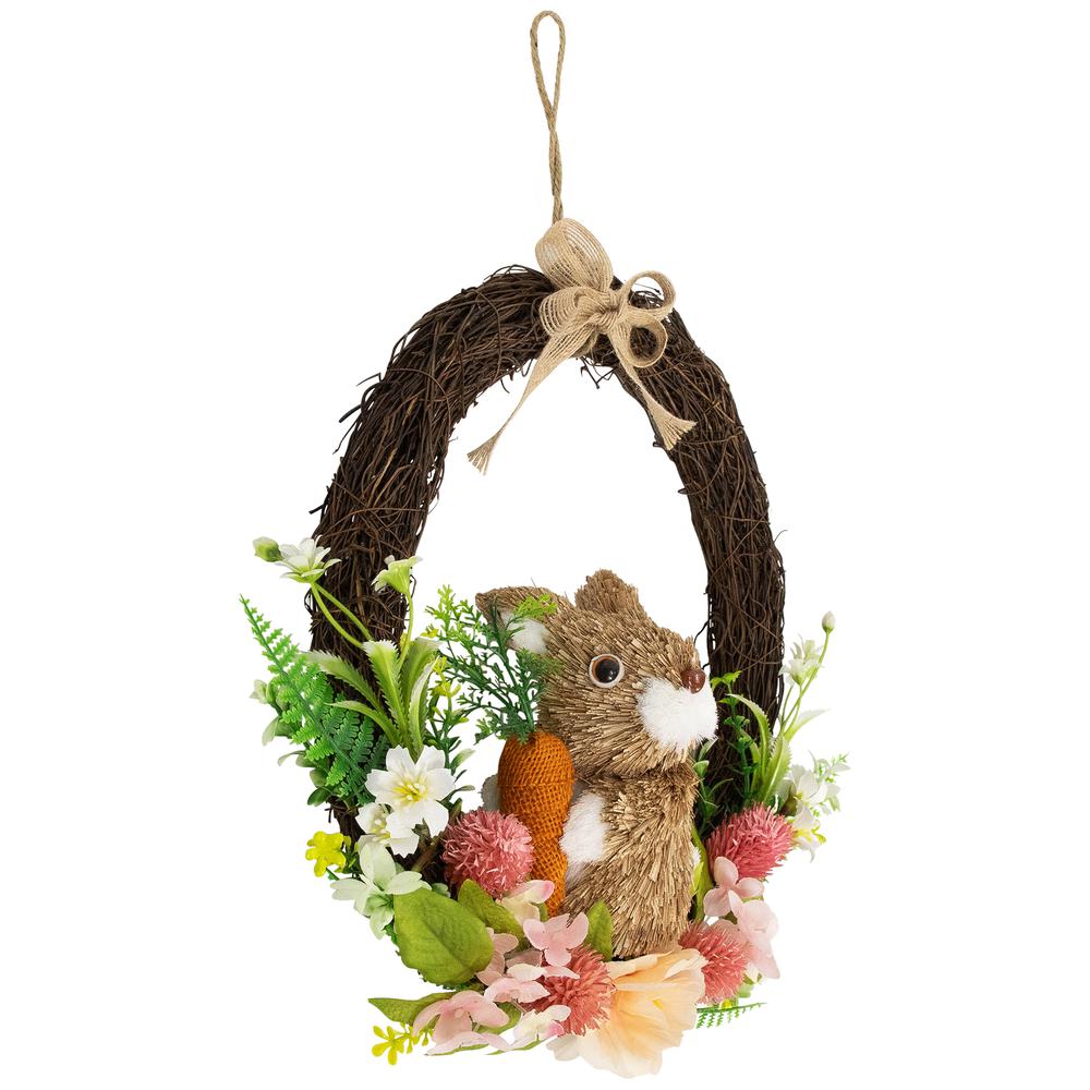 Floral Grapevine Spring Easter Wreath with Rabbit - 12". Picture 5
