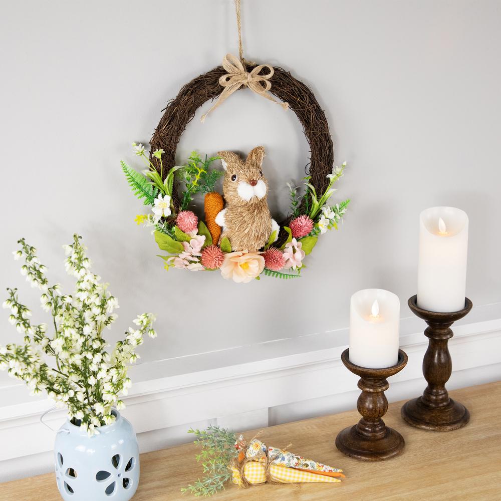 Floral Grapevine Spring Easter Wreath with Rabbit - 12". Picture 6