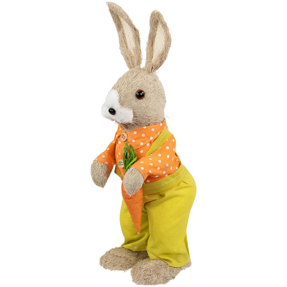 Standing Boy Rabbit with Carrot Easter Figure - 16" - Orange and Green. Picture 3