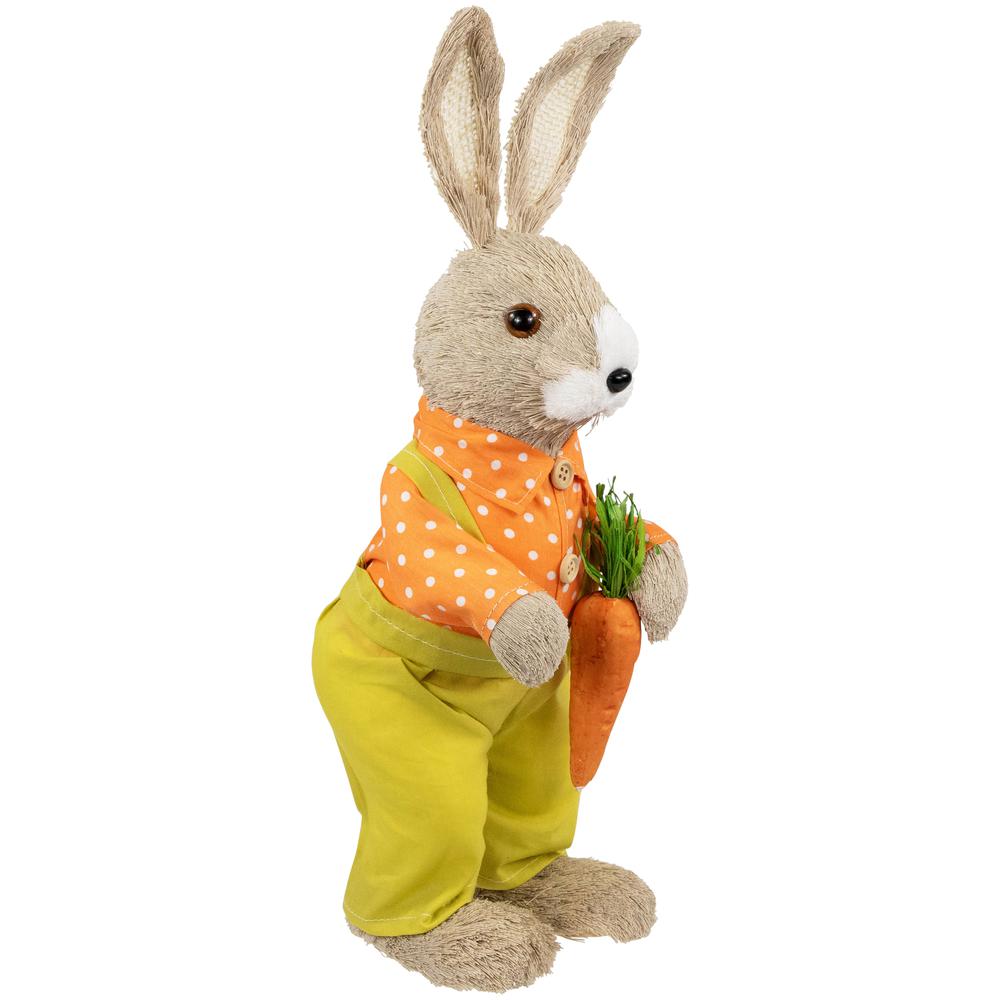 Standing Boy Rabbit with Carrot Easter Figure - 16" - Orange and Green. Picture 2