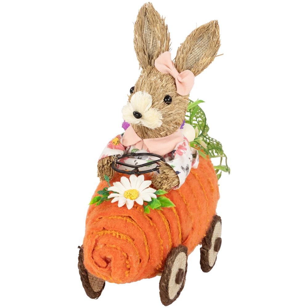 Girl Bunny with Carrot Car Easter Decoration - 13". Picture 1