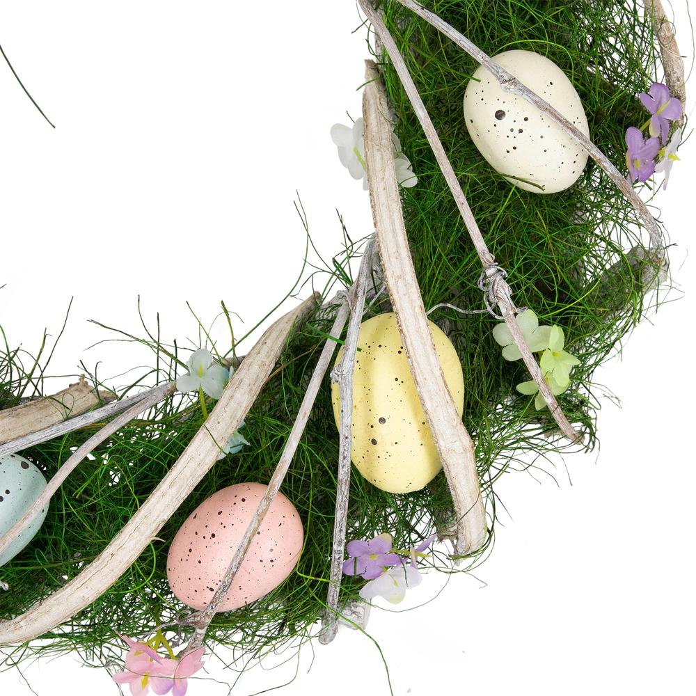 Speckled Eggs and Spring Flowers Easter Wreath - 15". Picture 2