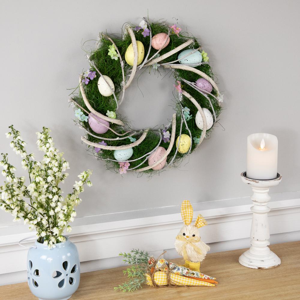 Speckled Eggs and Spring Flowers Easter Wreath - 15". Picture 5