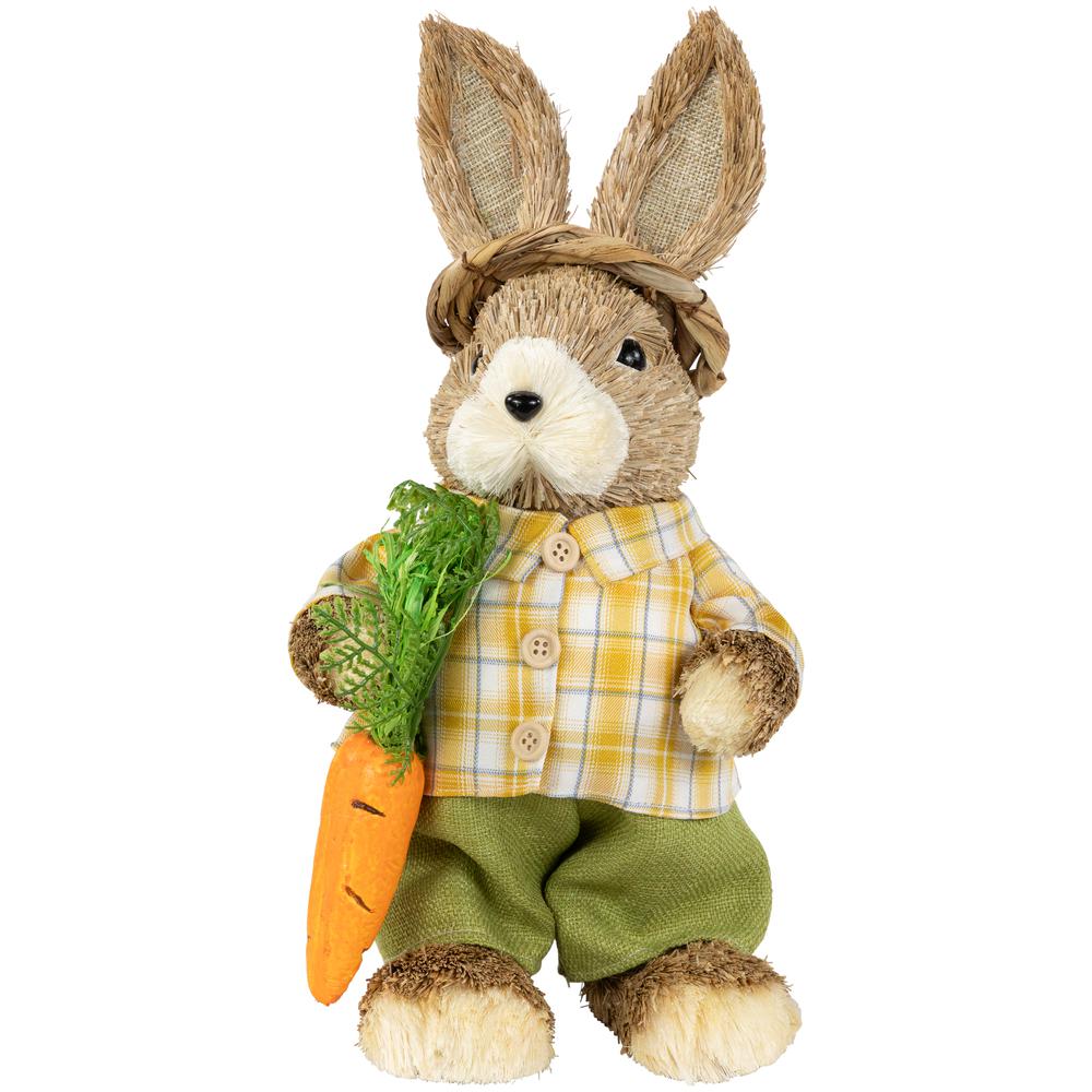 Rustic Boy Rabbit with Carrot Standing Easter Figure - 13.75". Picture 1