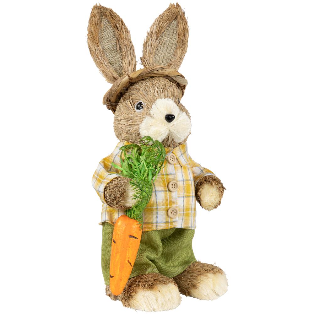 Rustic Boy Rabbit with Carrot Standing Easter Figure - 13.75". Picture 2