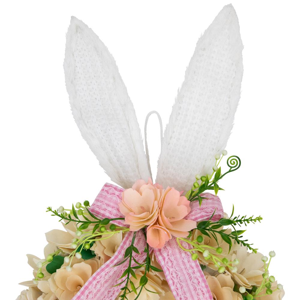 Wooden Floral Artificial Easter Wreath with Rabbit Ears and Paws - 18". Picture 5