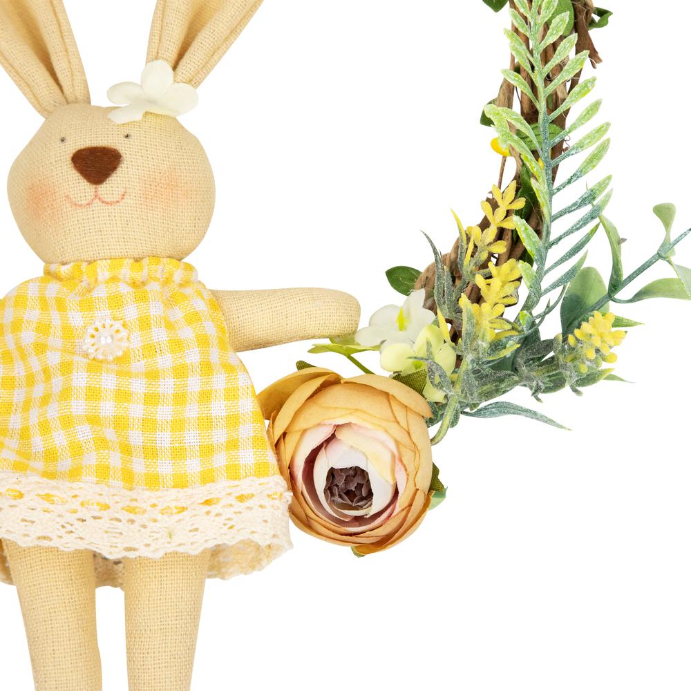 Bunny with Flowers Artificial Easter Twig Wreath - 10". Picture 4