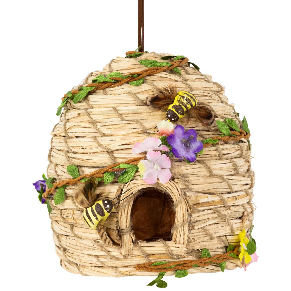 Beehive with Bees Spring Hanging Decoration - 6.25". Picture 1