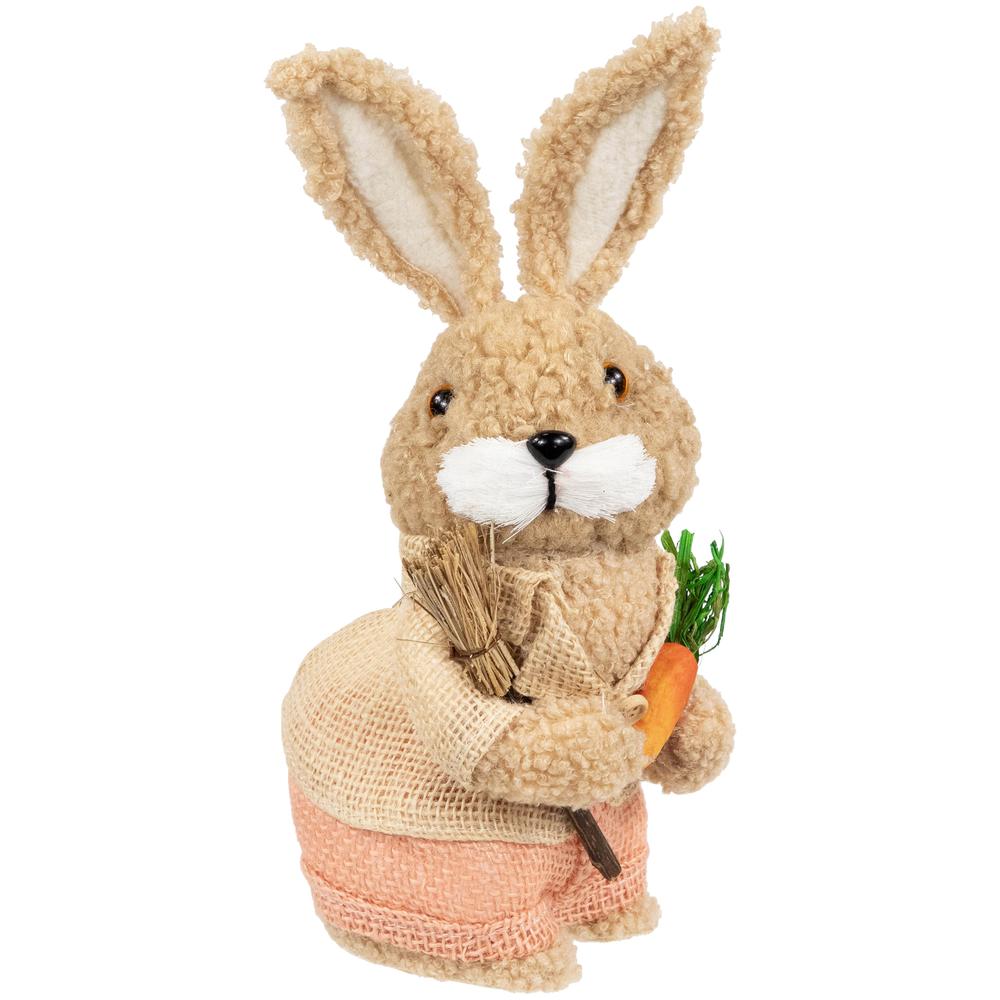 Plush Boy Easter Rabbit Figurine with Carrots - 11". Picture 1