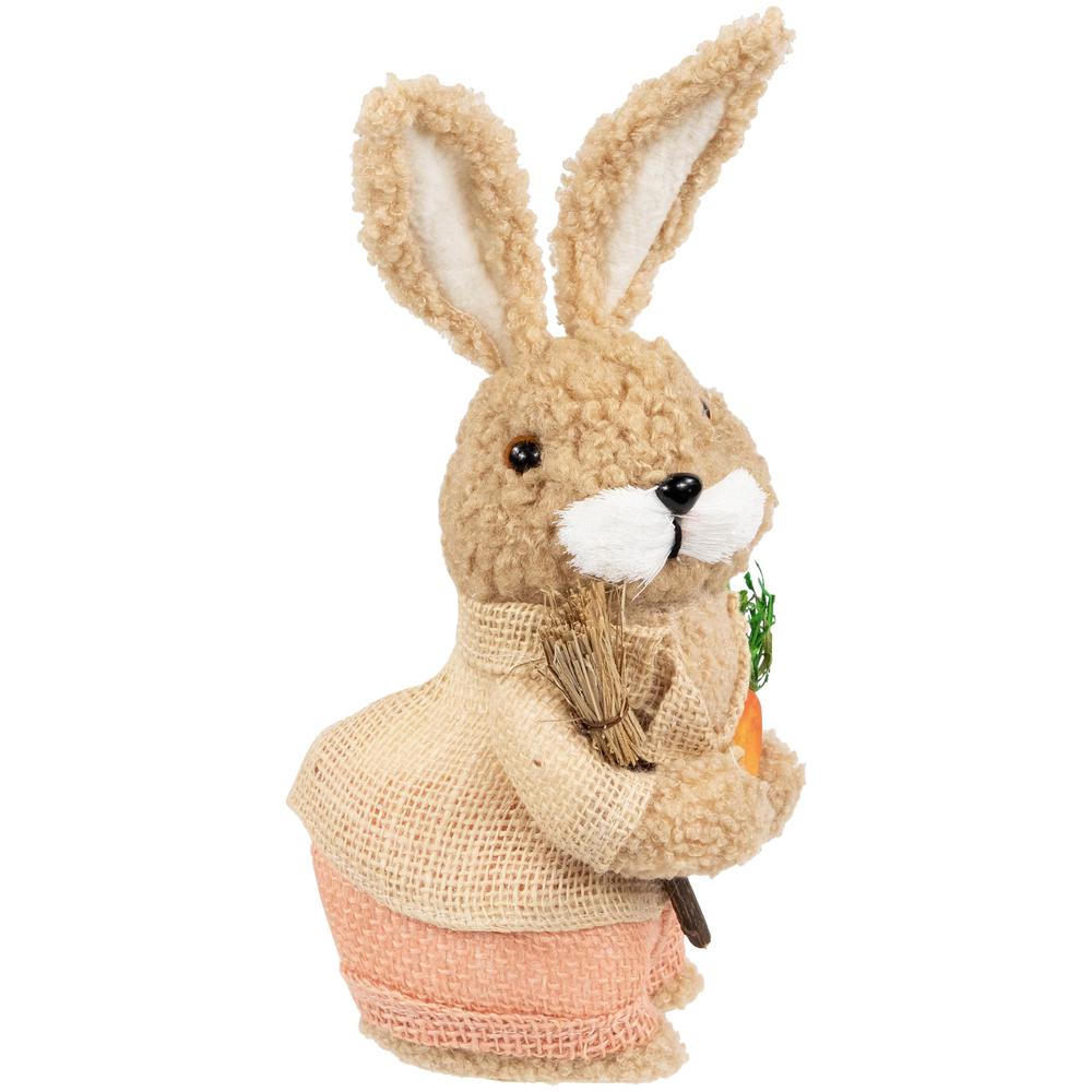 Plush Boy Easter Rabbit Figurine with Carrots - 11". Picture 2