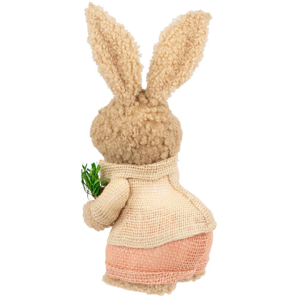 Plush Boy Easter Rabbit Figurine with Carrots - 11". Picture 4