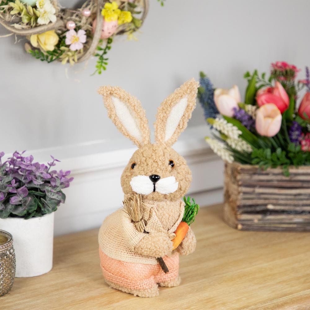 Plush Boy Easter Rabbit Figurine with Carrots - 11". Picture 5