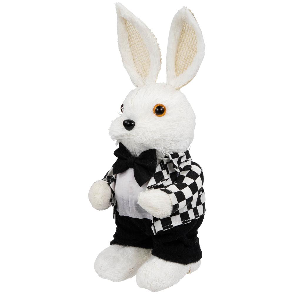 Boy Easter Rabbit Figurine in Checkered Jacket - 10". Picture 3