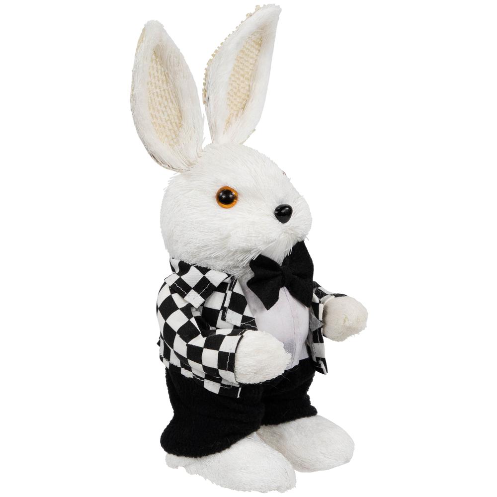 Boy Easter Rabbit Figurine in Checkered Jacket - 10". Picture 2