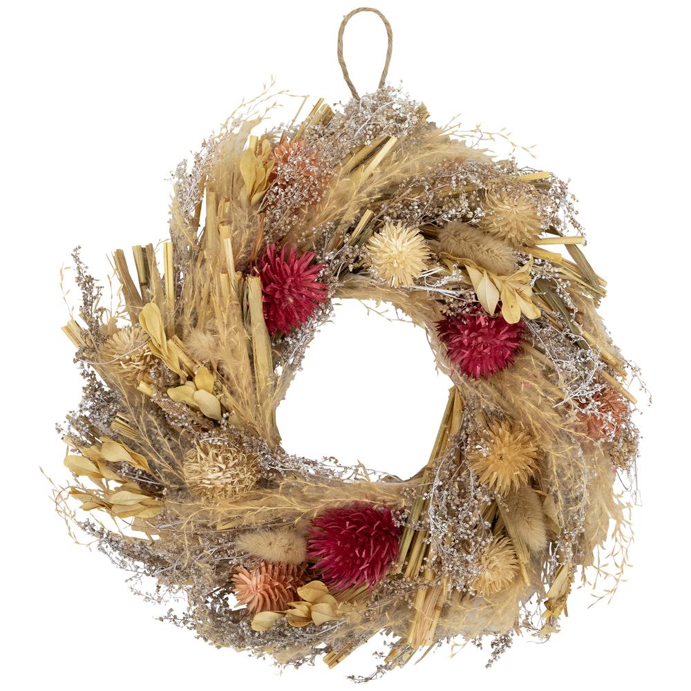 Pampas Grass and Dried Floral Spring Wreath - 11". Picture 1