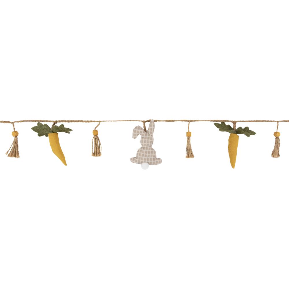 Plush Rabbit and Carrot Twine Easter Garland -3.5'. Picture 2