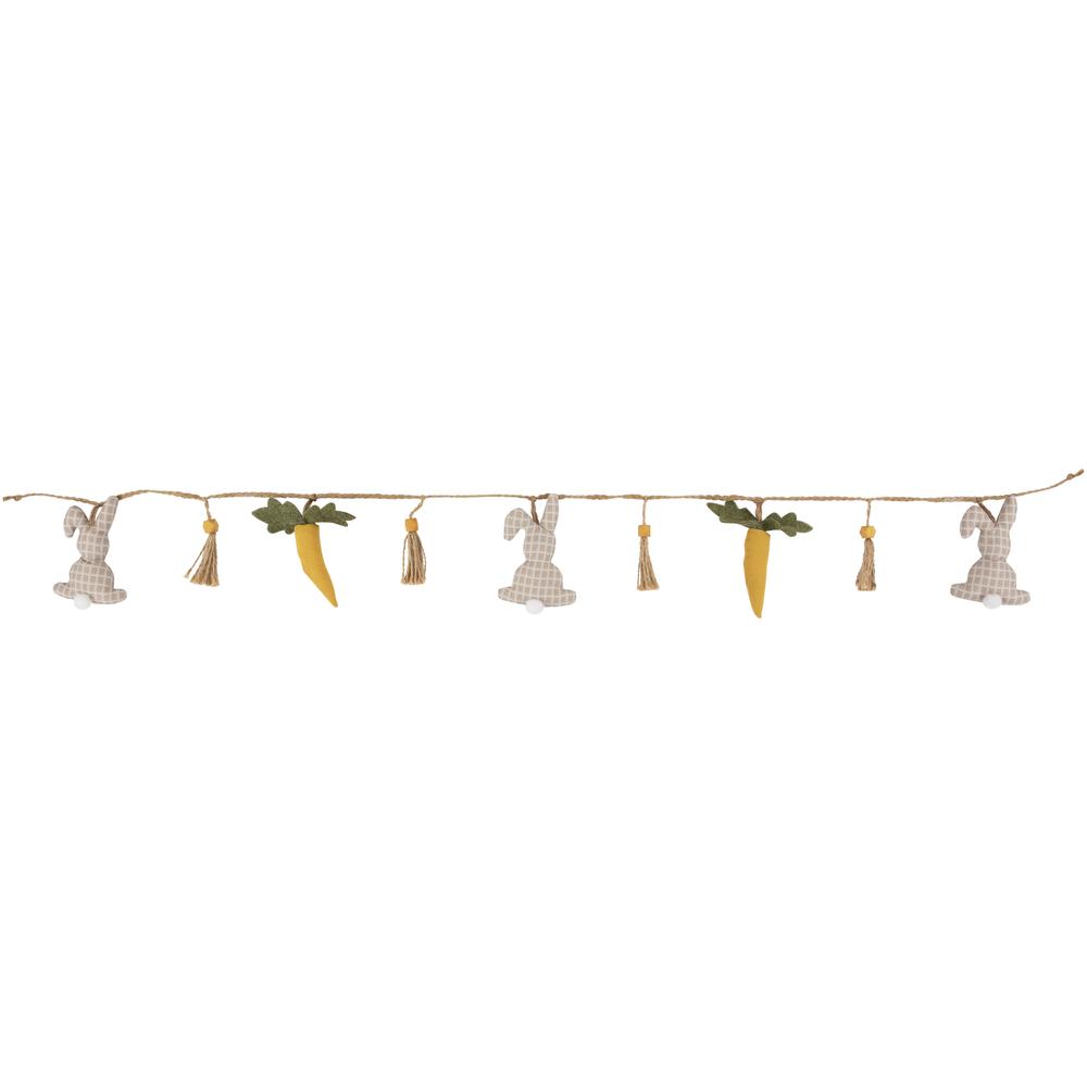 Plush Rabbit and Carrot Twine Easter Garland -3.5'. Picture 3