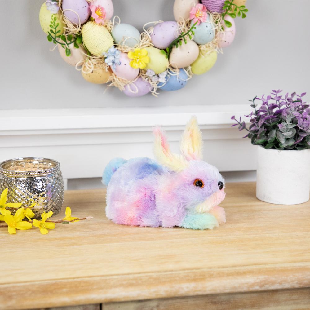 Plush Easter Bunny Tabletop Figurine - 7" - Multi-Color. Picture 5