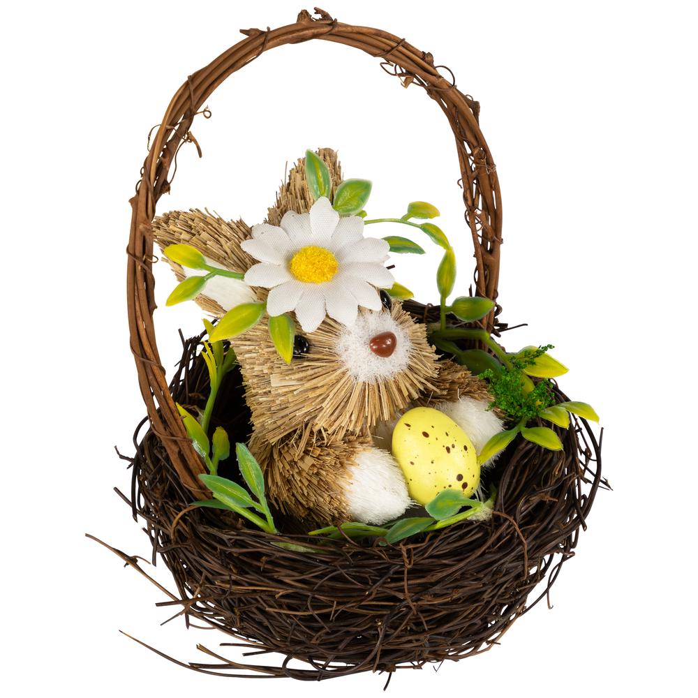 Rabbit with Twig Basket Easter Decoration - 7". Picture 3