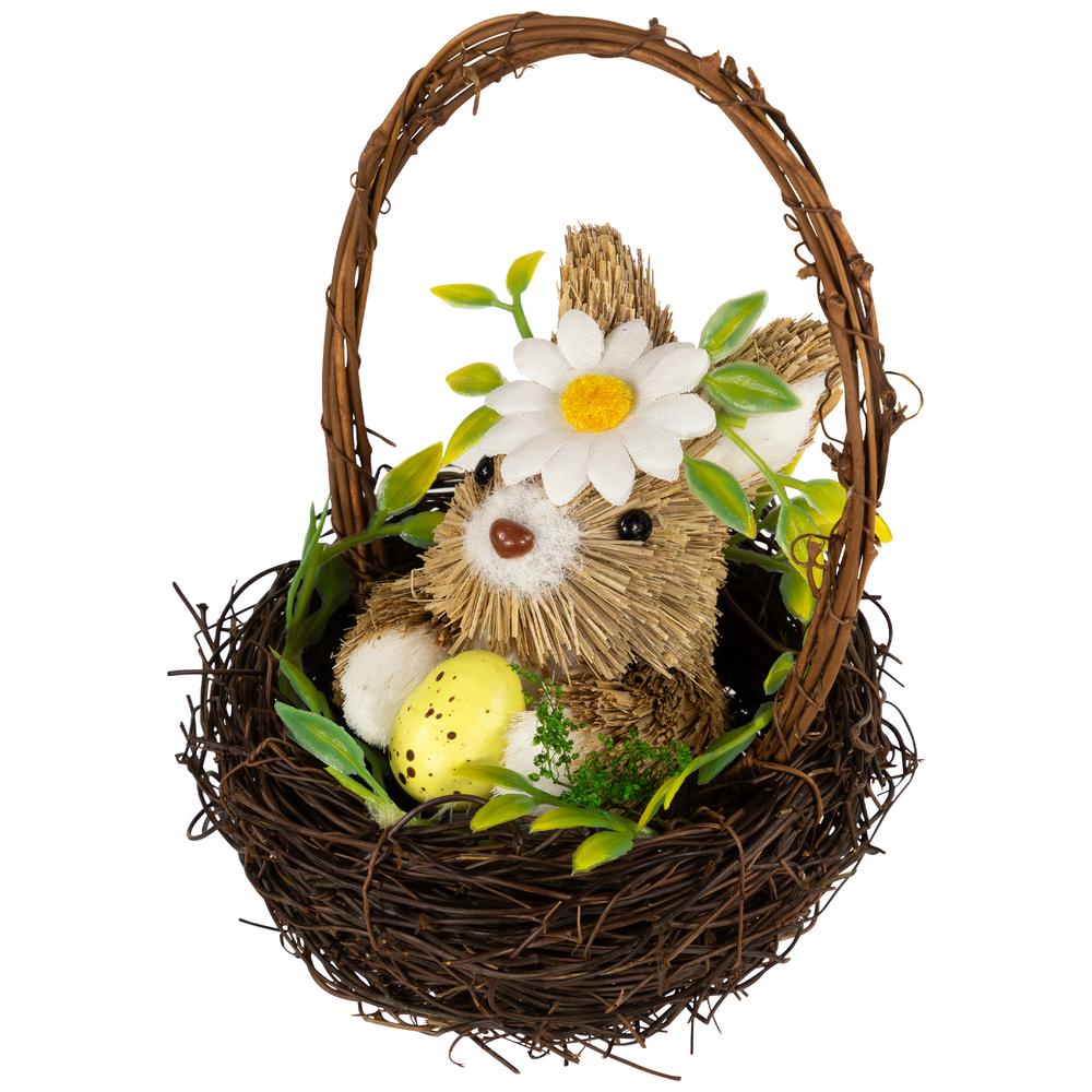 Rabbit with Twig Basket Easter Decoration - 7". Picture 4