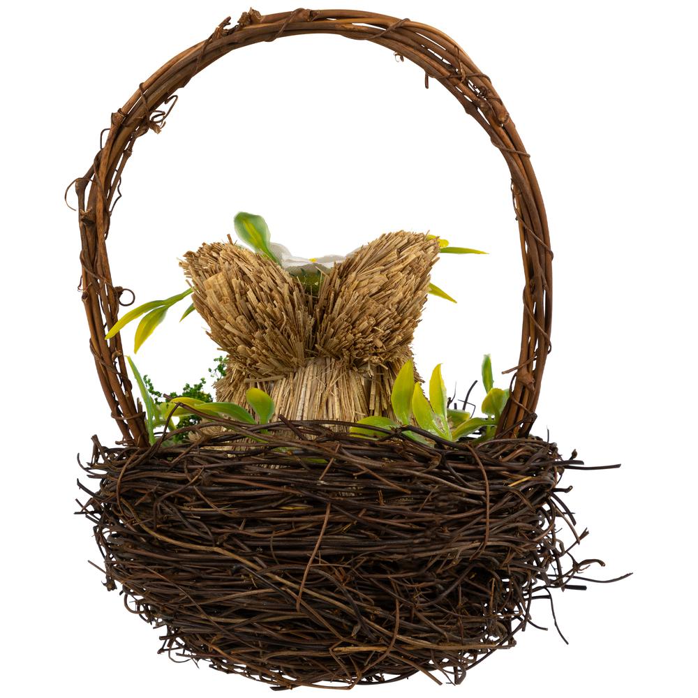 Rabbit with Twig Basket Easter Decoration - 7". Picture 5