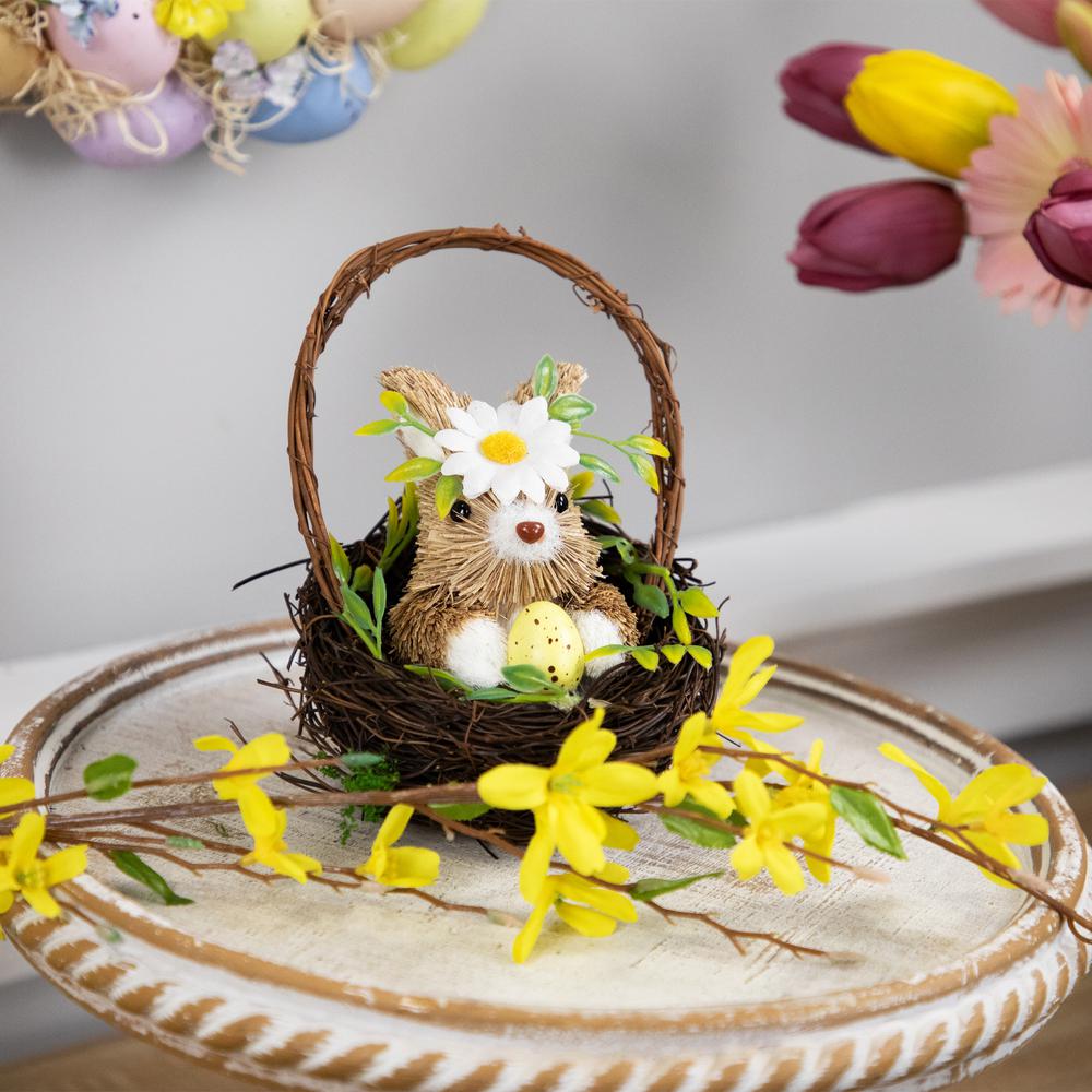 Rabbit with Twig Basket Easter Decoration - 7". Picture 2