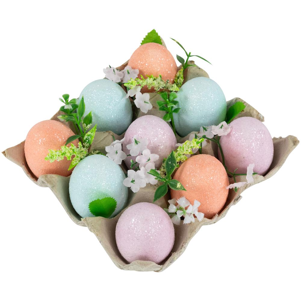 Pastel Easter Eggs with Carton Decoration - 6.25" - Set of 9. Picture 2