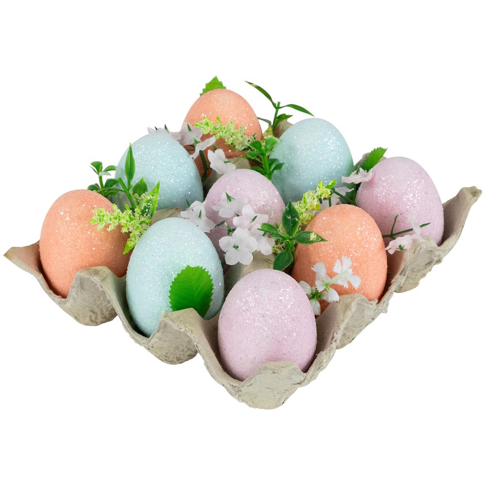 Pastel Easter Eggs with Carton Decoration - 6.25" - Set of 9. Picture 3